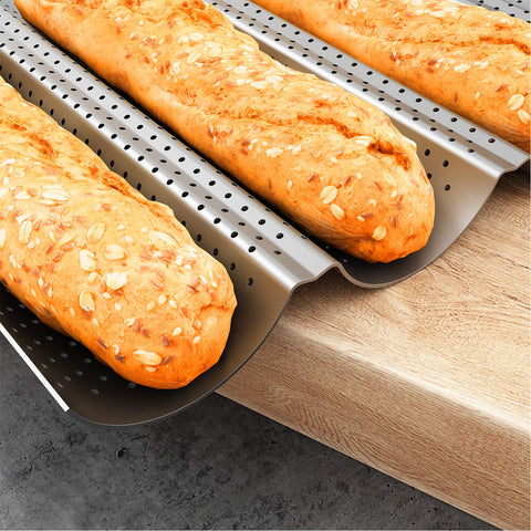 Tiawudi baguette pan features 2.8 inch gutter width for even baking.