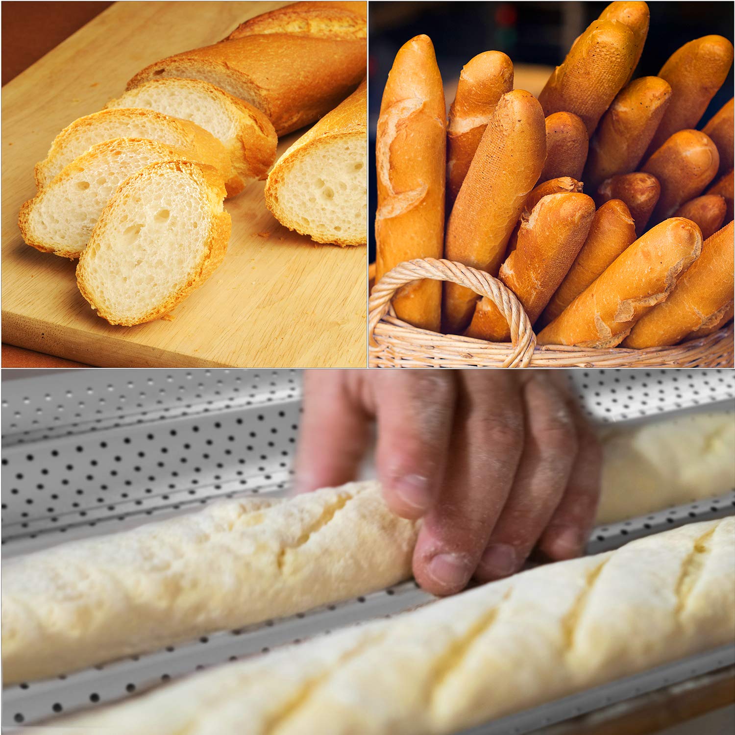 Tiawudi baguette pan suited for home use or light commercial baking.