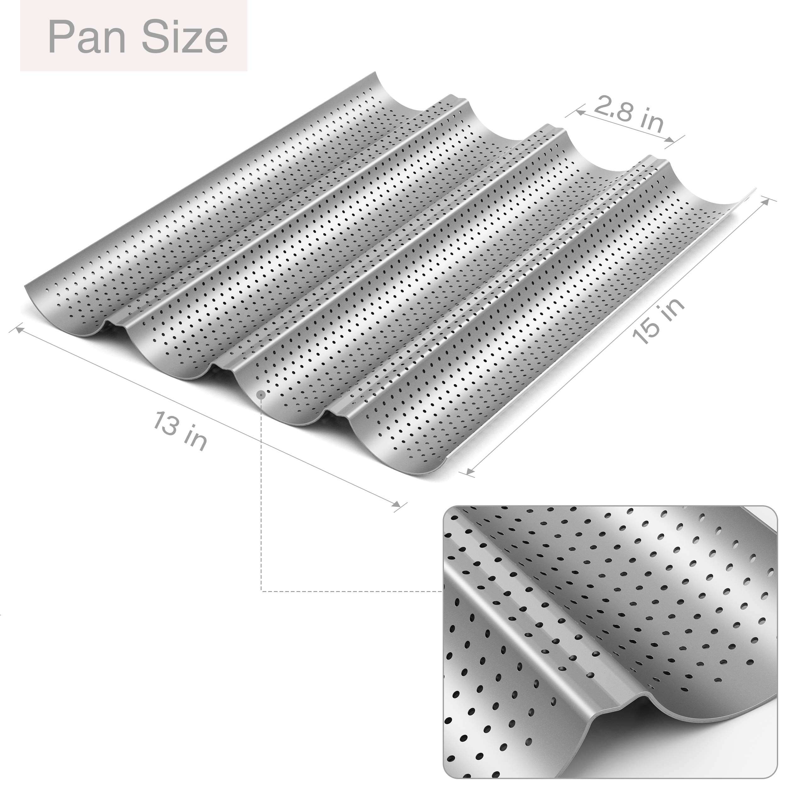 Tiawudi baguette pan perforated surface promotes airflow for crisp crust.
