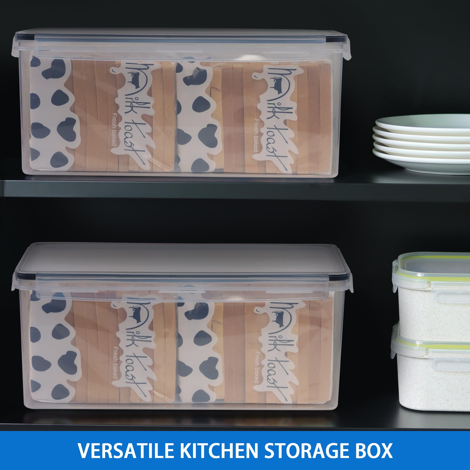 Tiawudi bread box stackable design saves cabinet space.