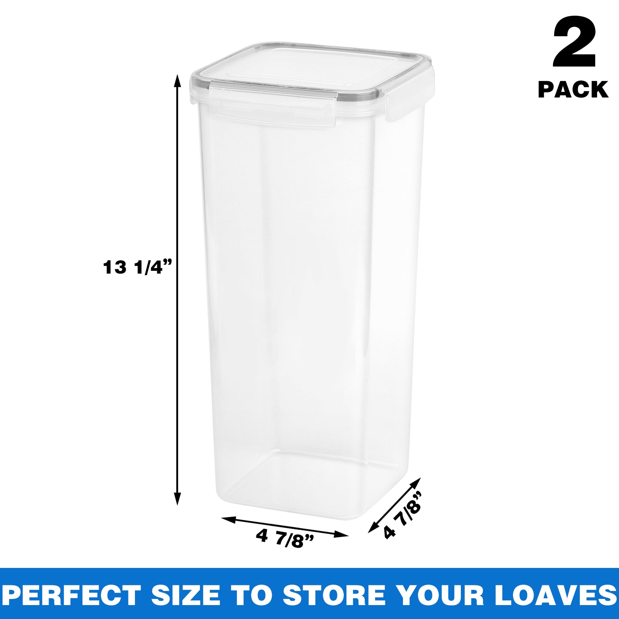 Tiawudi bread box tall 2-pack open lid for easy bread access
