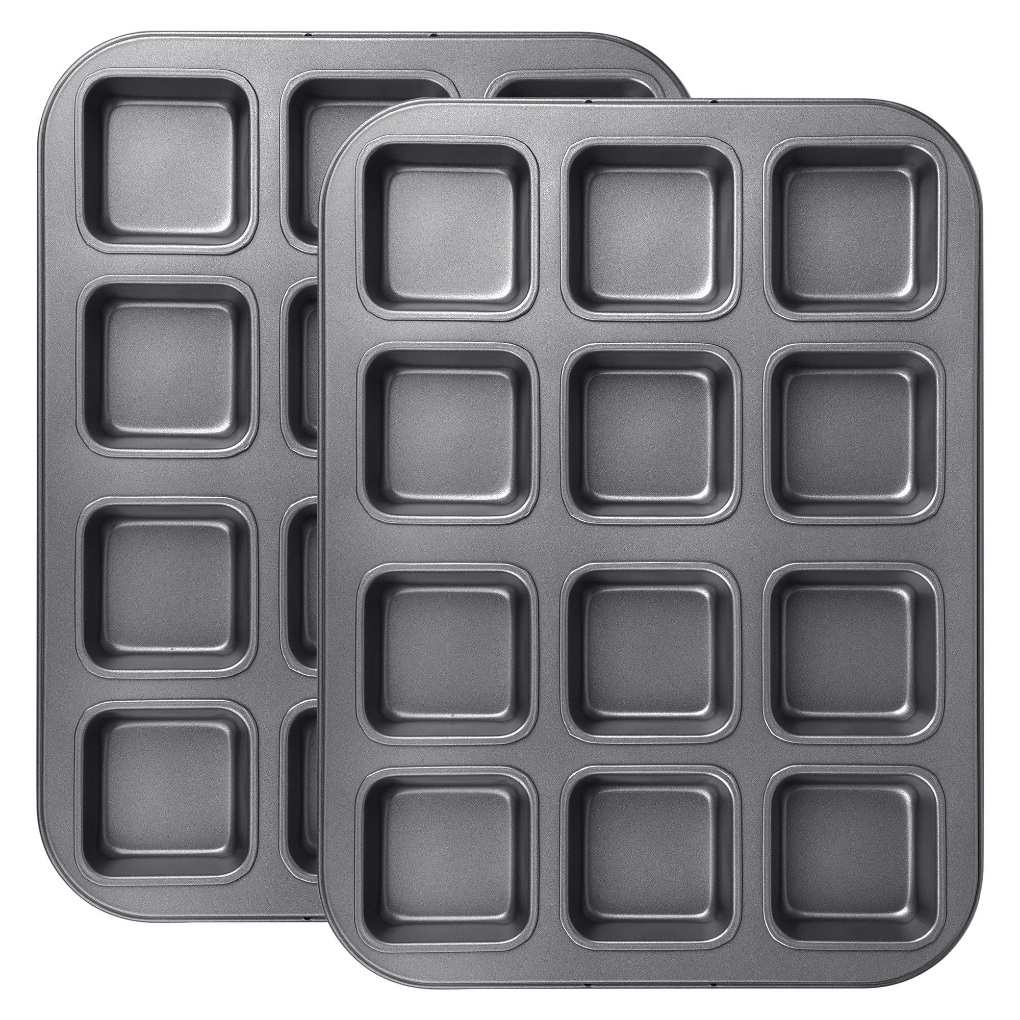 Tiawudi 12-cavity brownie pan set for even baking of mini treats.