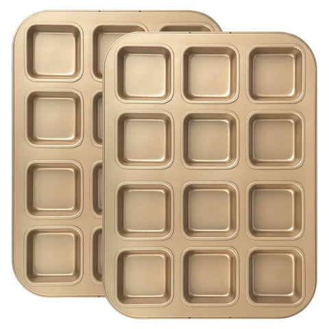 Tiawudi 2-pack brownie pan for uniform mini brownies and desserts.