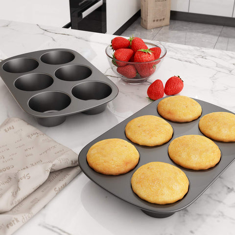 Tiawudi carbon steel muffin pan oven-safe to 450F for busy bakers