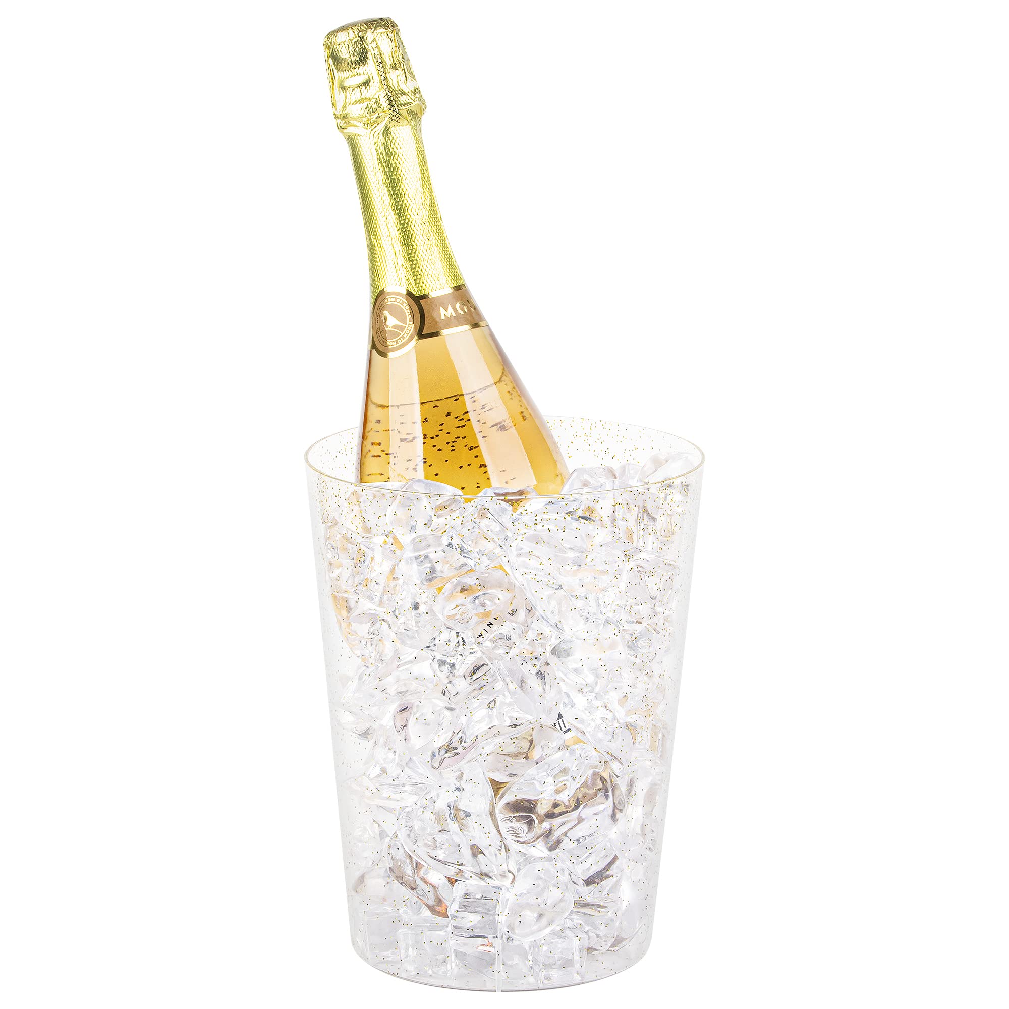 Tiawudi champagne bottle ice bucket 90oz clear sturdy plastic