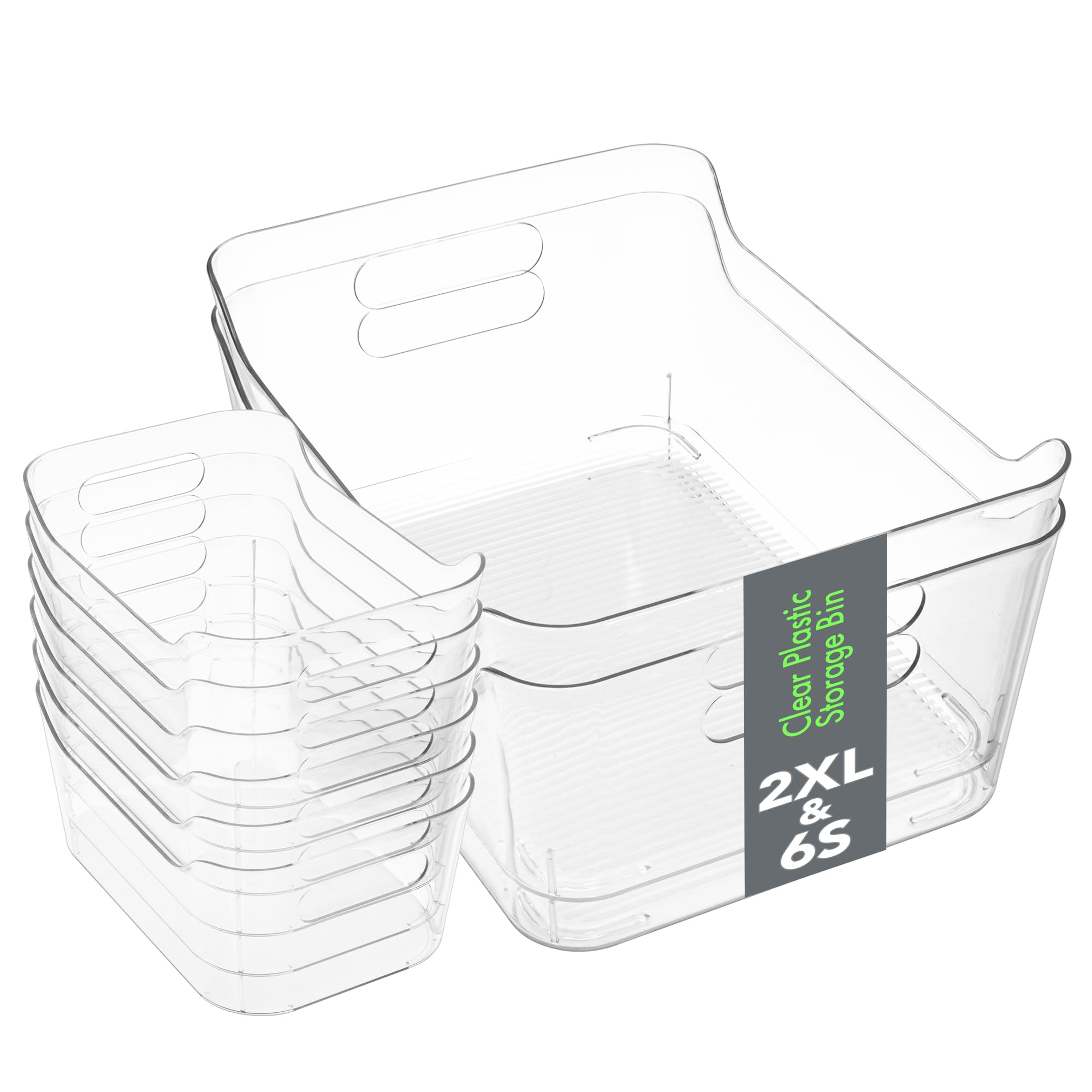 Tiawudi clear storage bin extralarge ideal for bulky pantry items on shelves