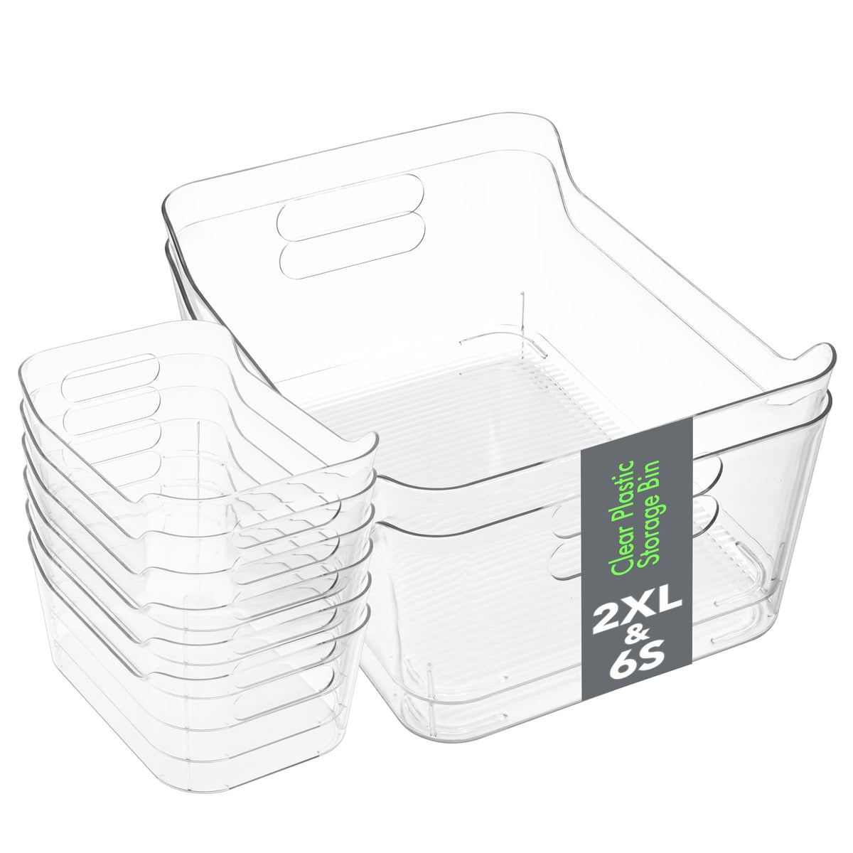 Tiawudi clear storage bin extralarge ideal for bulky pantry items on shelves