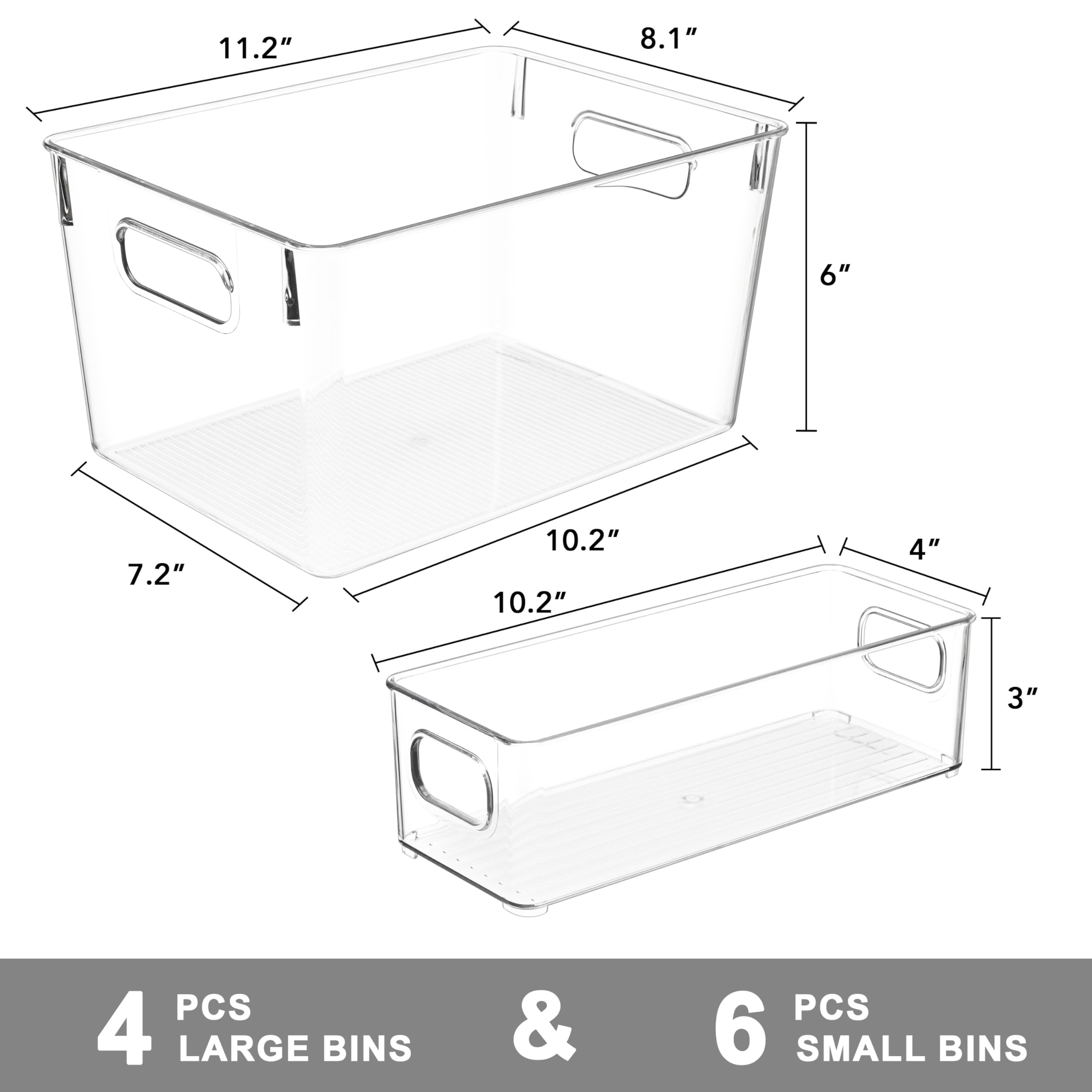 Tiawudi clear large storage bin side view highlighting durable BPA-free plastic