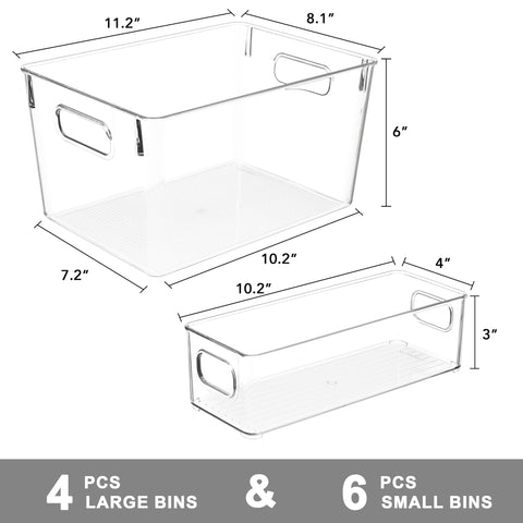 Tiawudi clear large storage bin side view highlighting durable BPA-free plastic