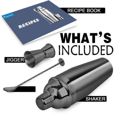 Tiawudi cocktail shaker with measuring jiggers for precise pours.