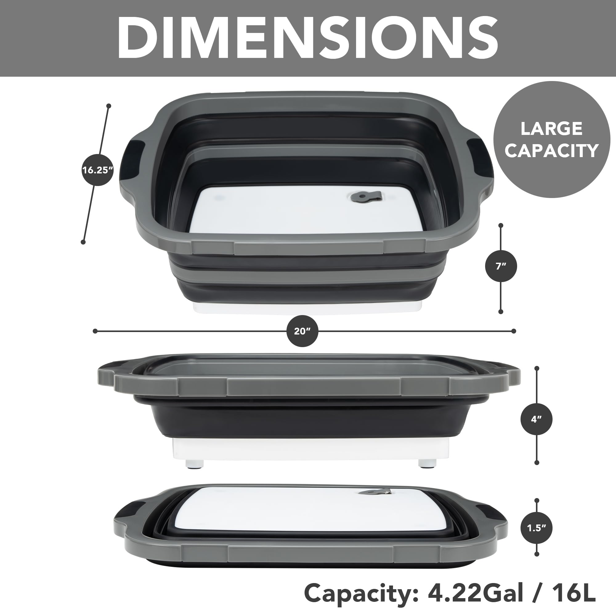 Tiawudi collapsible BBQ tub with lid collapsed for compact storage