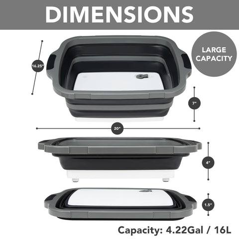 Tiawudi collapsible BBQ tub with lid collapsed for compact storage
