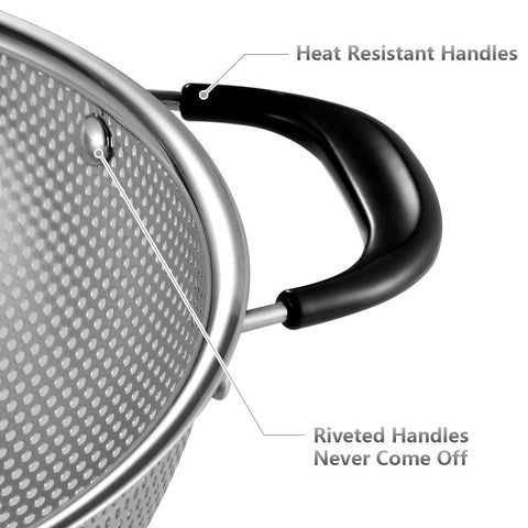 Tiawudi colander is dishwasher-safe for quick cleaning.