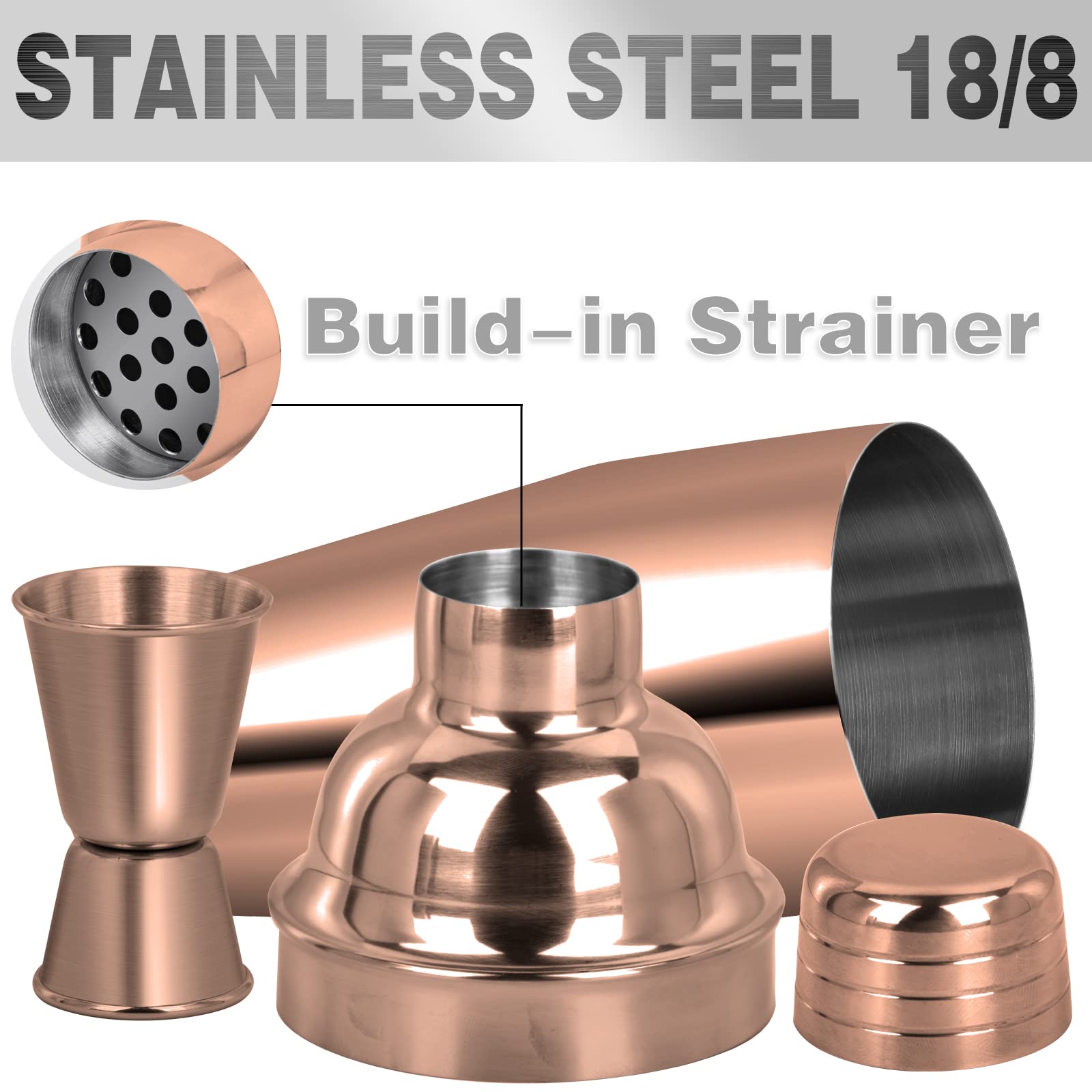 Tiawudi double‑sided jigger 1oz and 0.5oz for precise measurements.