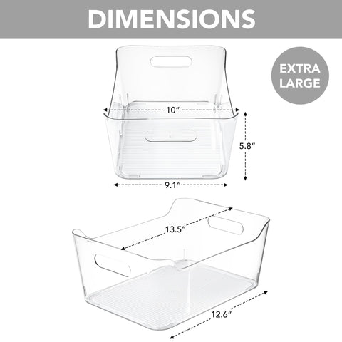 Tiawudi easy-grip bin with side cutouts, ideal for sliding shelves.