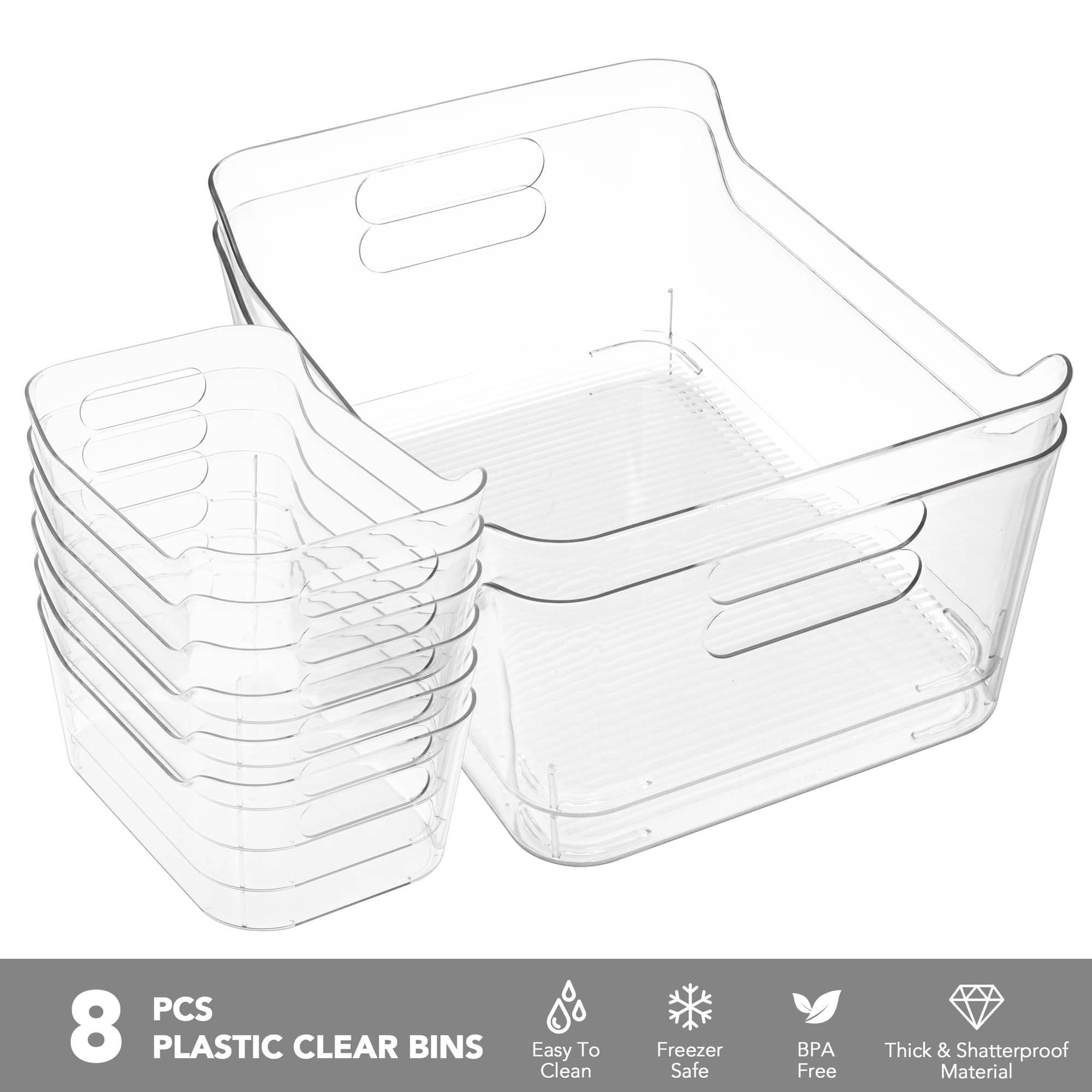 Tiawudi easy-grip side handles bin offers effortless lifting and sliding
