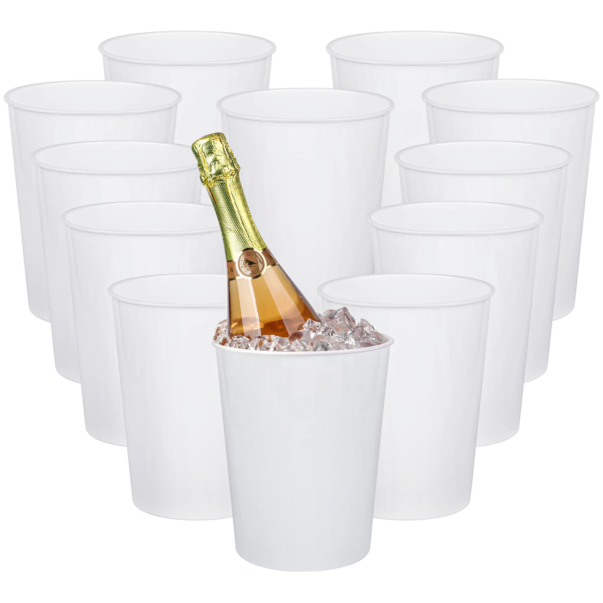 Tiawudi 12-pack ice buckets arranged for parties, ideal for keeping drinks cold