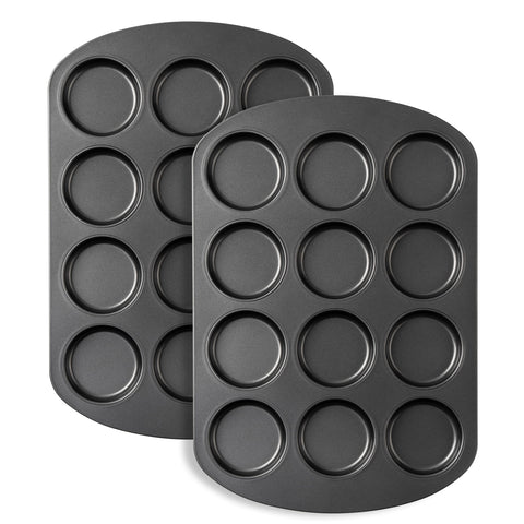 Tiawudi muffin top pan 12 cups with 3-inch diameter for quick, even browning.