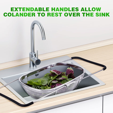 Tiawudi resting feet keep the colander stable on counters for hands-free use