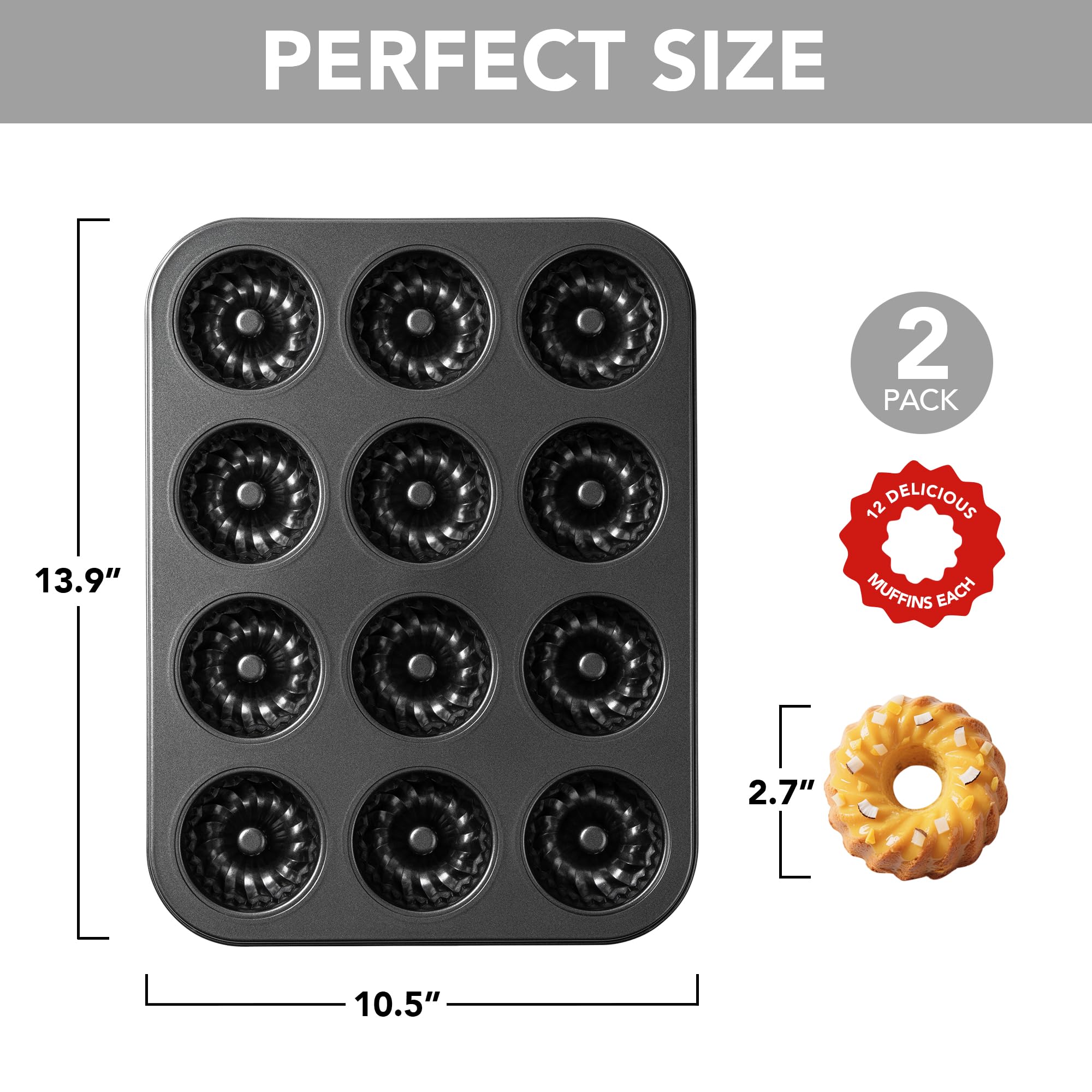 Tiawudi set of 2 pans ideal for muffins and cupcakes