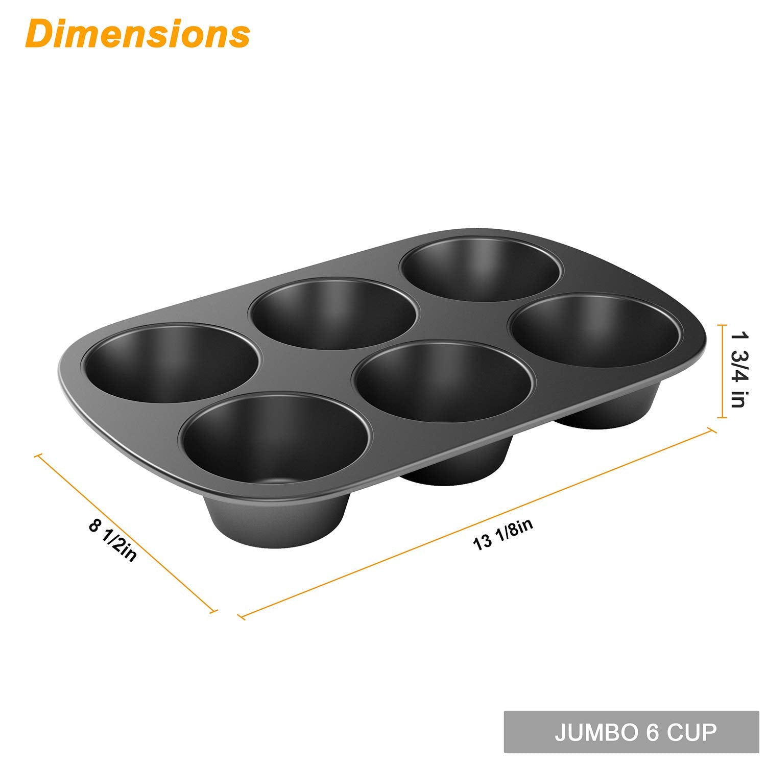 Tiawudi six-cup muffin pan inside view highlighting sturdy cups