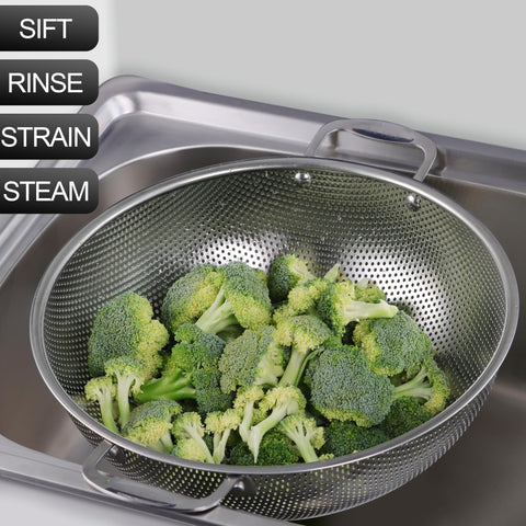 Tiawudi solid ring base keeps the colander stable while filling