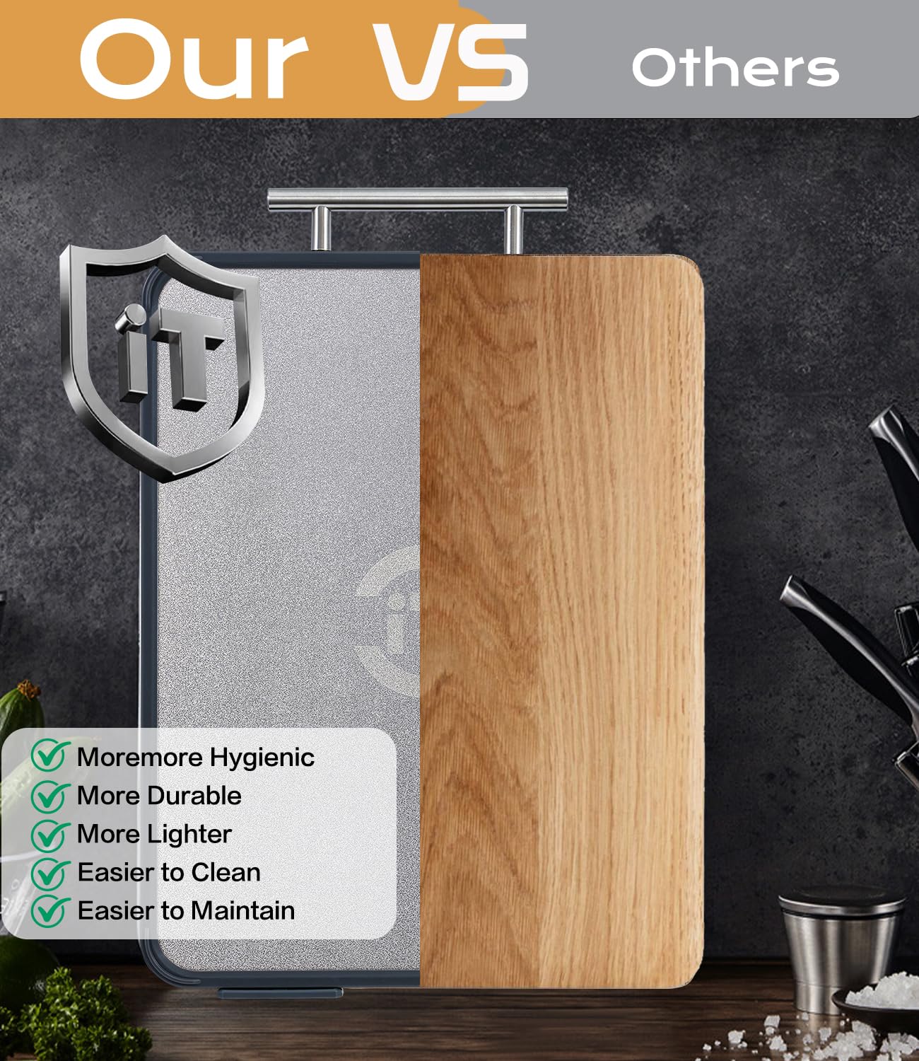 Tibbicc 14.5x11 inch board suits daily kitchen tasks