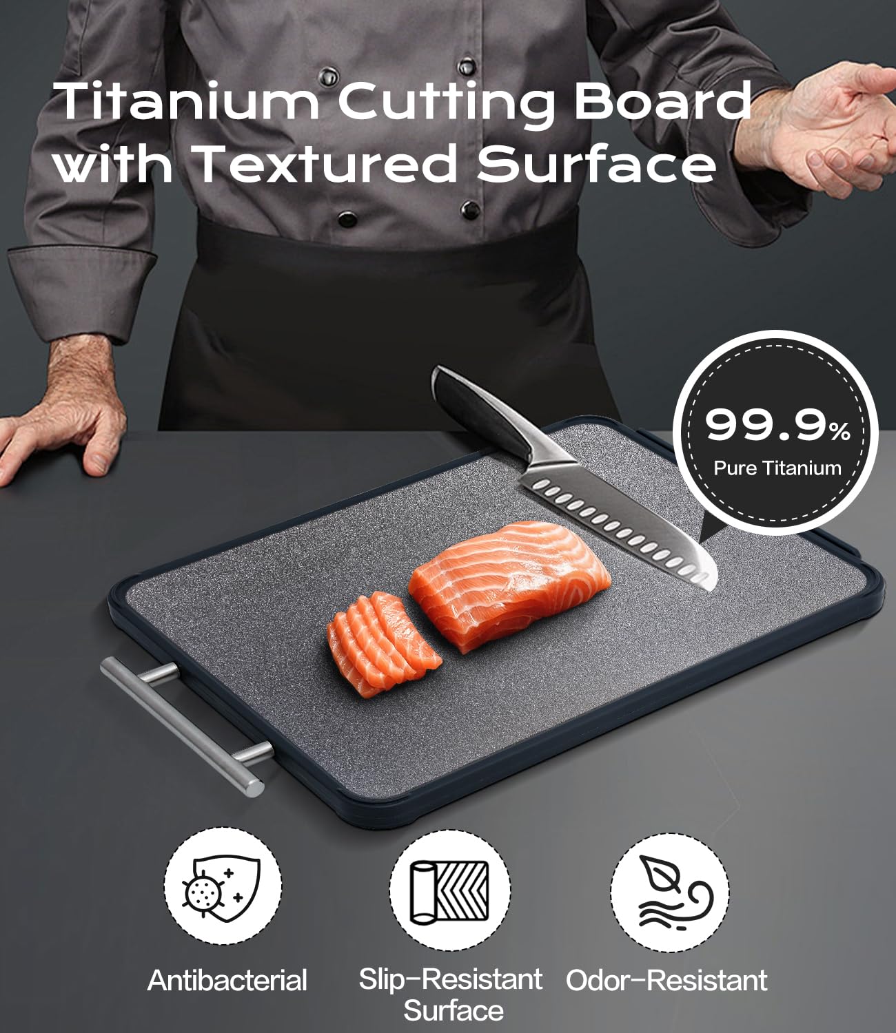 Tibbicc hygienic titanium surface blocks odors and juices during cutting