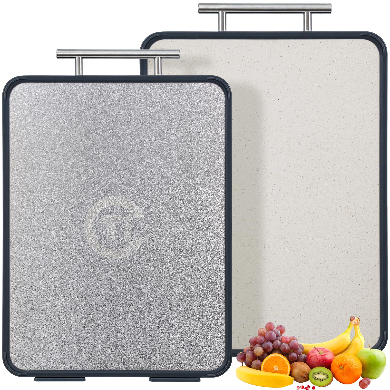 Tibbicc titanium cutting board meat-side surface for hygienic raw meat prep