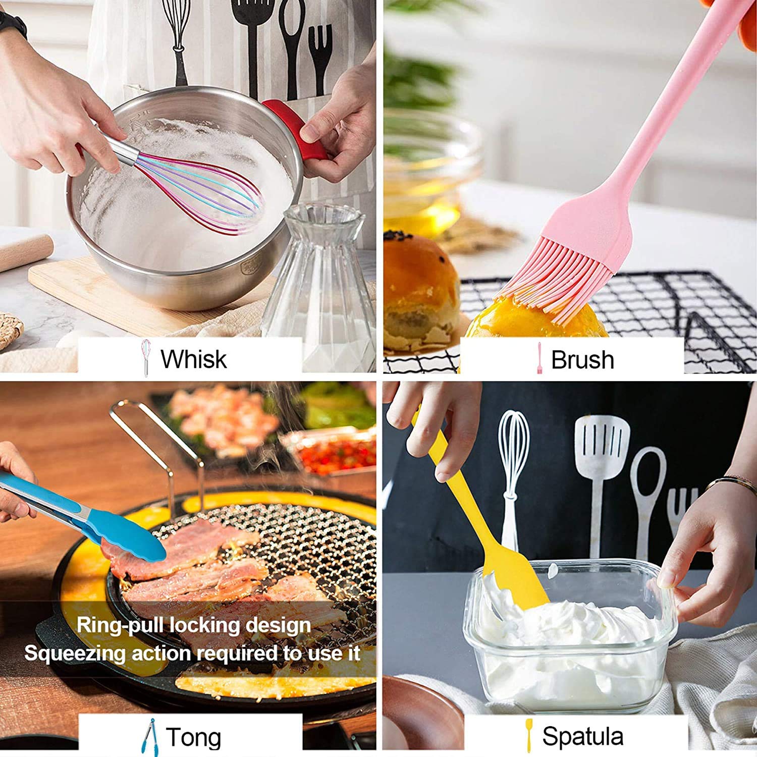TIBLEN slotted spoon and turner handling high heat without scratches.