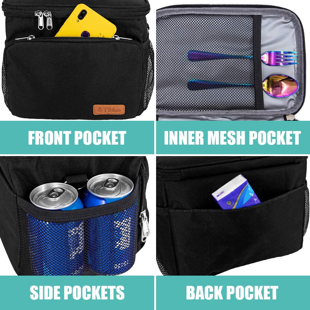 Tiblue lunch bag adjustable strap showcases versatile carrying options for travel and school