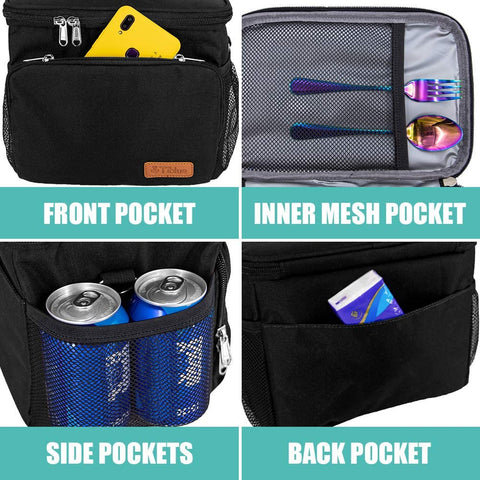 Tiblue lunch bag adjustable strap showcases versatile carrying options for travel and school