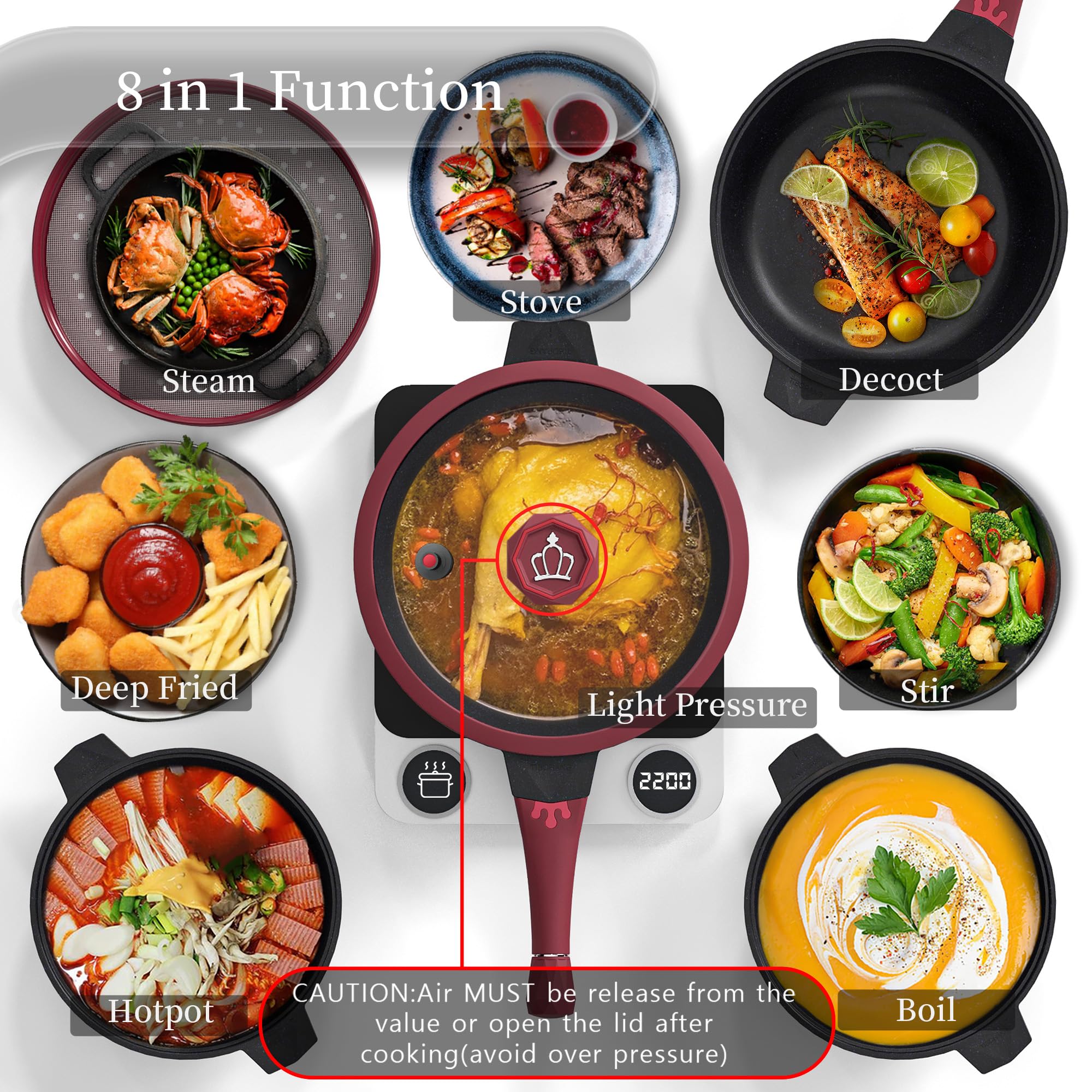 TIBORANG 5qt nonstick deep pan for easy release with little oil.
