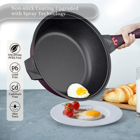 TIBORANG 8-in-1 pan detachable handle for easy cleaning