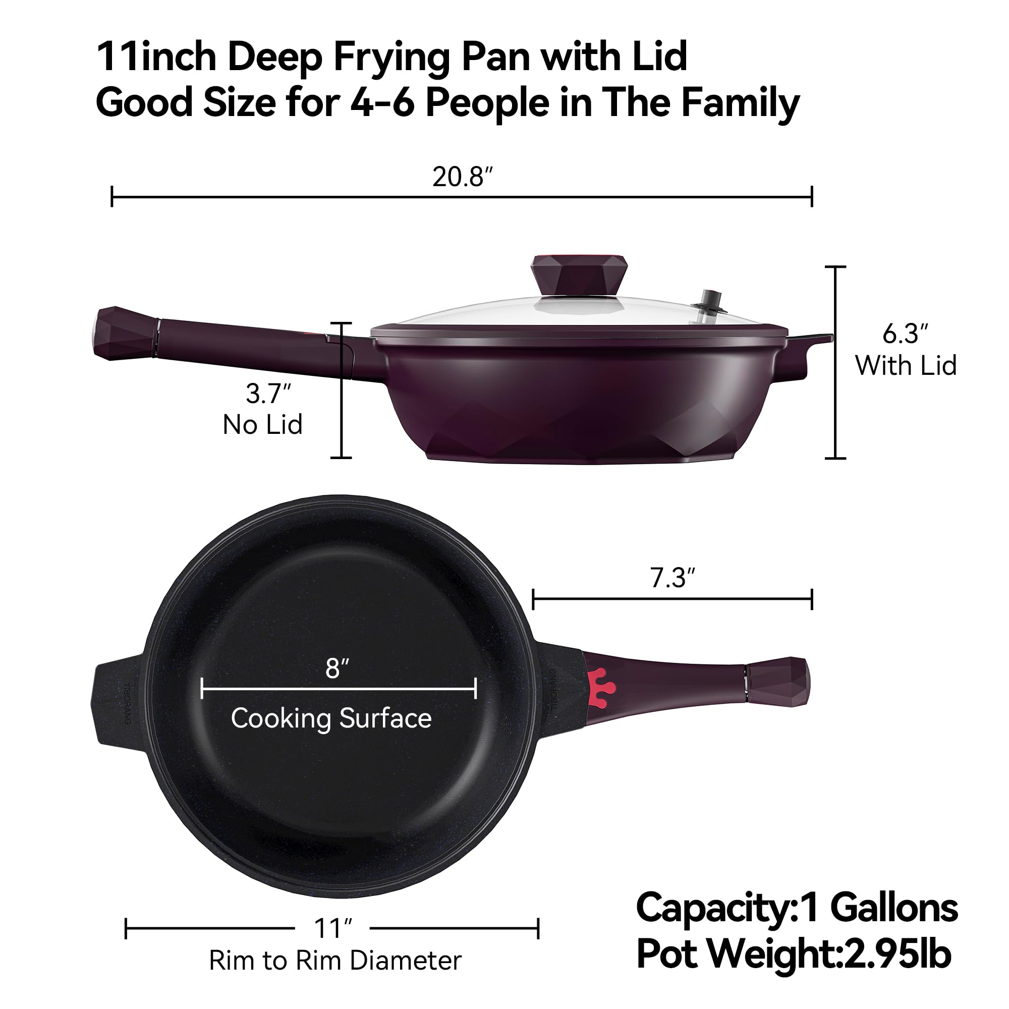 TIBORANG 8-in-1 pan dishwasher-safe for convenient cleanup
