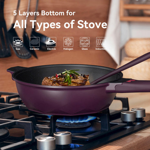 TIBORANG 8-in-1 pan five-quart capacity ideal for family meals
