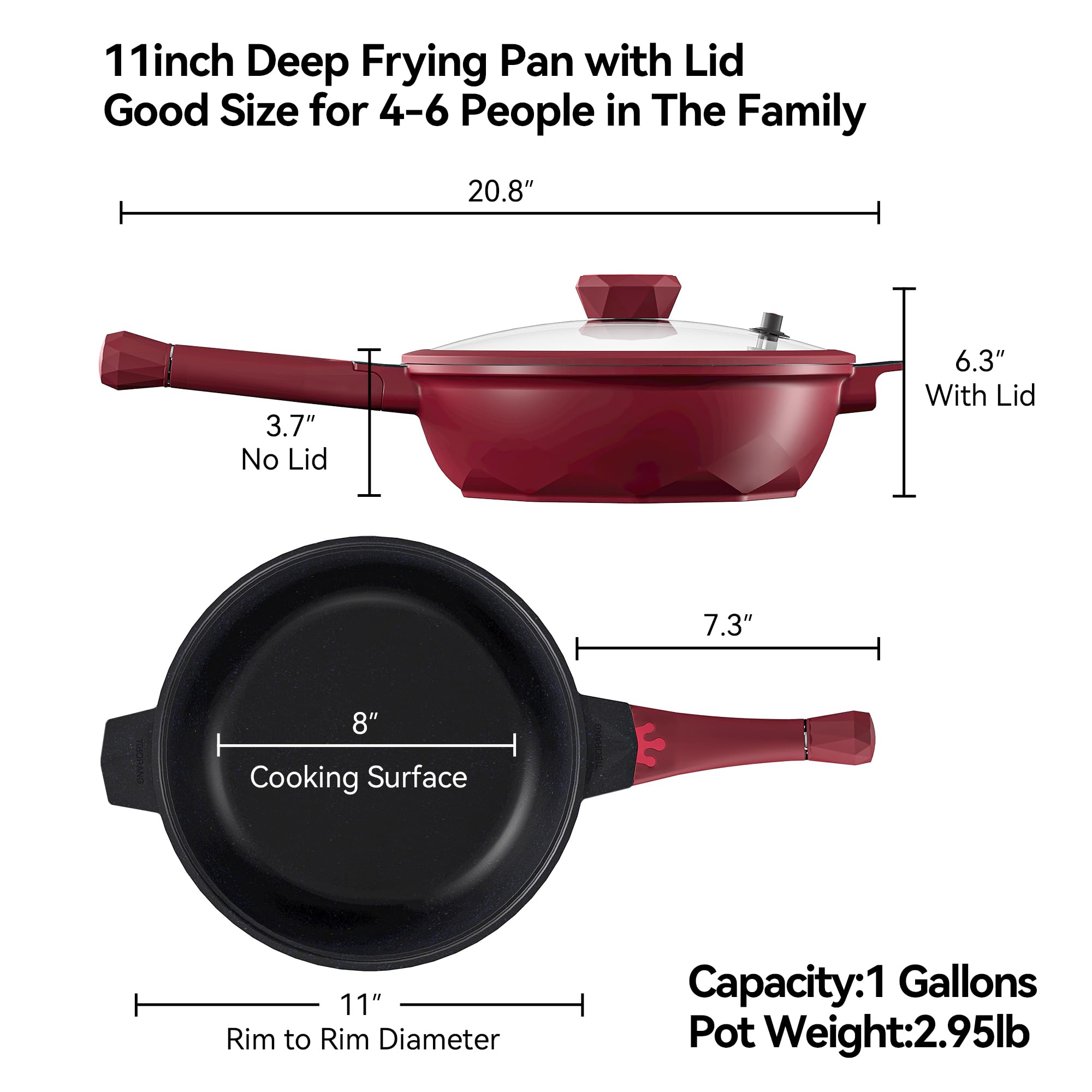 TIBORANG dishwasher-safe nonstick pan saves cleanup time.