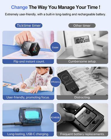 Ticktime supports count-up mode by flipping, enabling versatile timing options.