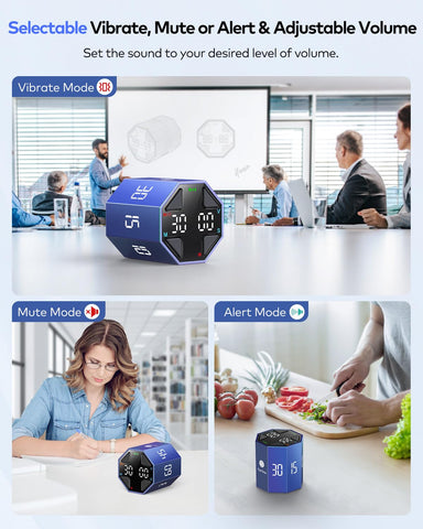 Ticktime Pomodoro Cube desk use on office or study setup.