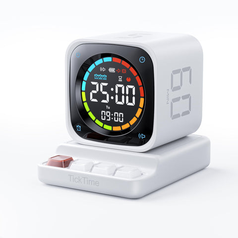 Ticktime TK3 pomodoro timer on desk for focused study.