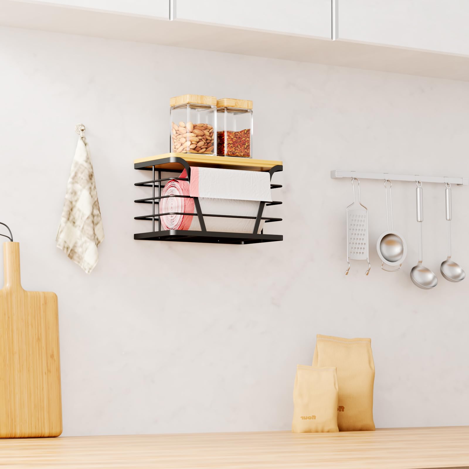 Laundry room-ready TIDIIABODE organizer helps tidy bag supplies.