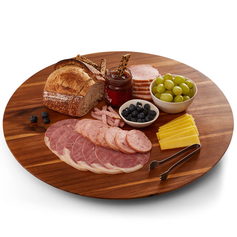 Tidita 21-inch acacia lazy susan top view for easy sharing of appetizers
