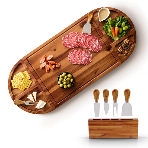Tidita 30-inch large acacia charcuterie board ready for stylish entertaining