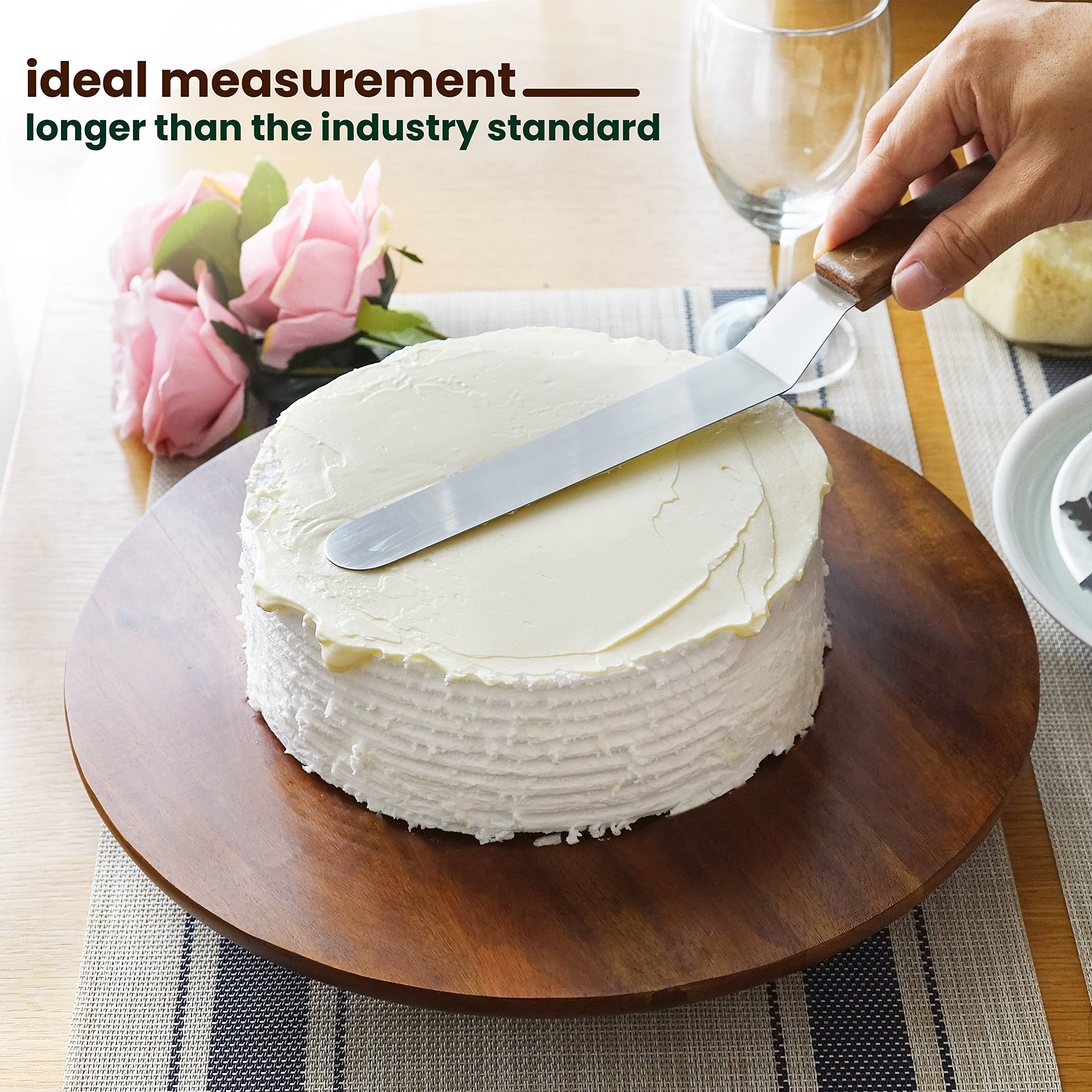 Tidita acacia cake stand 13-inch diameter ideal for larger cakes