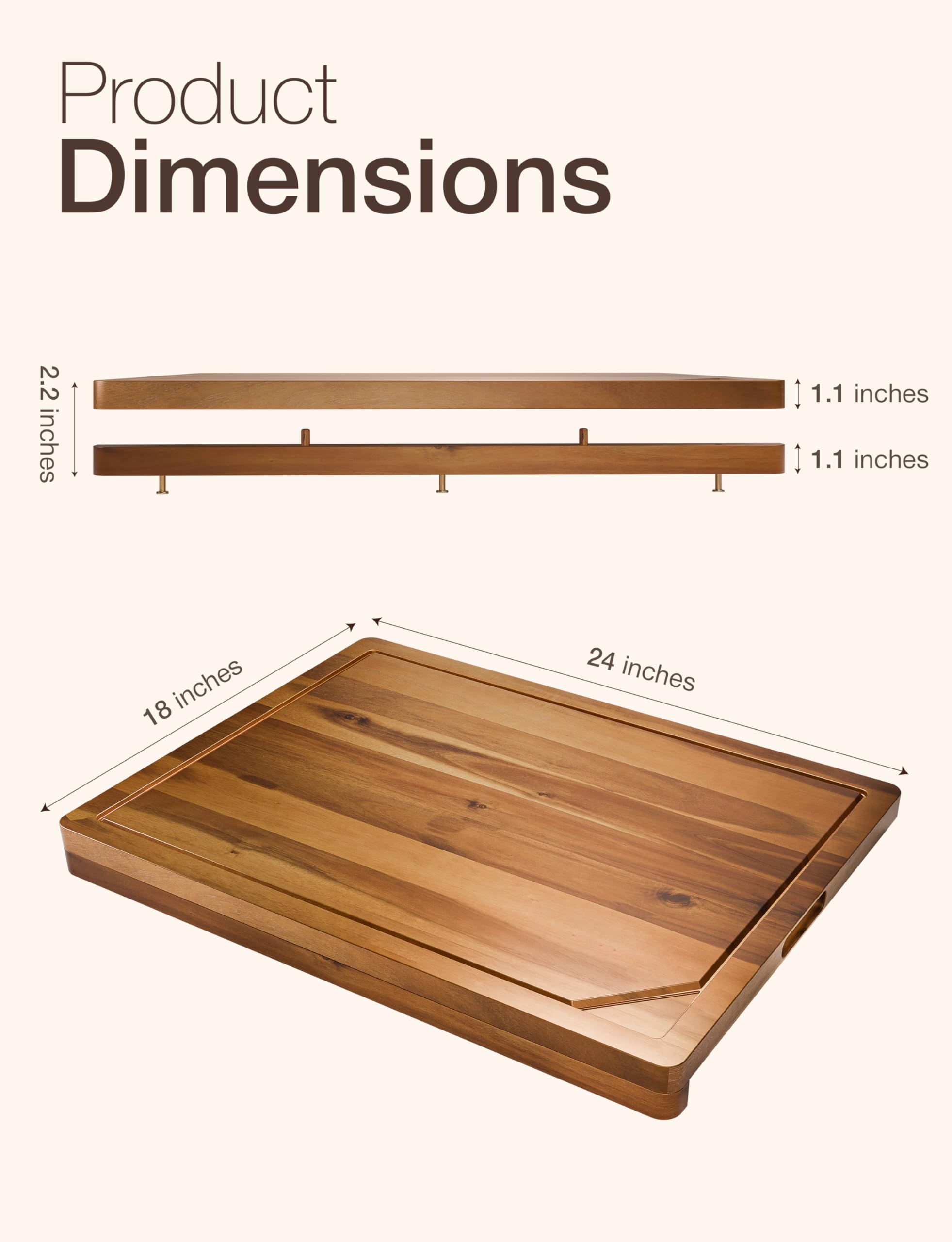 Tidita acacia charcuterie board ideal for cheese and meats display.