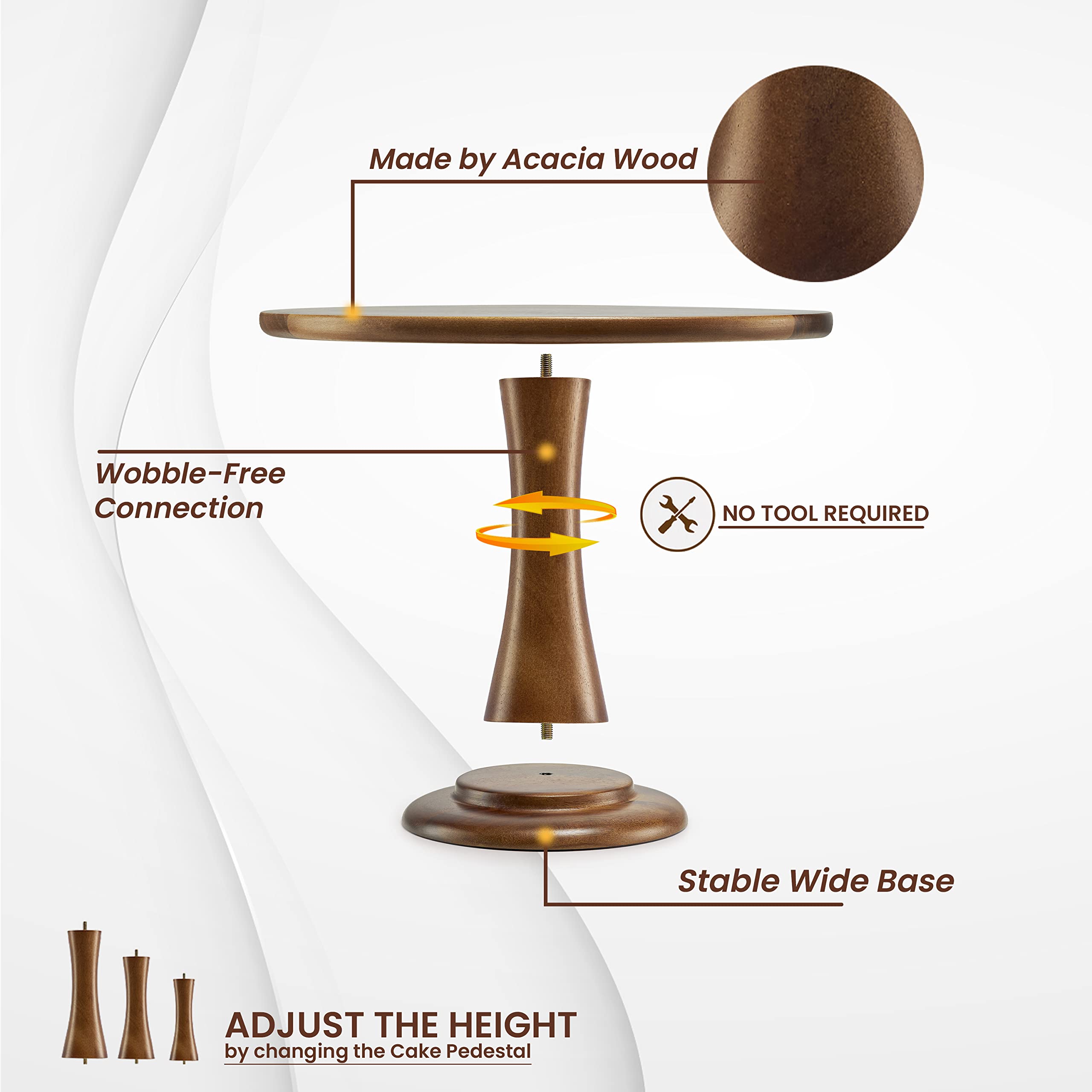 Tidita acacia wood cake stand large creates a dramatic centerpiece for celebrations.
