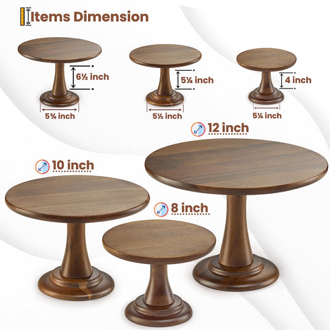 Tidita acacia wood cake stand medium elevates cupcakes and pastries with vintage appeal.