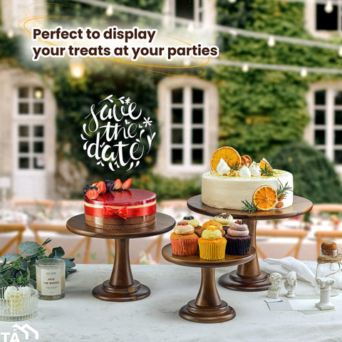 Tidita acacia wood dessert display doubles as a chic serving and table decor.