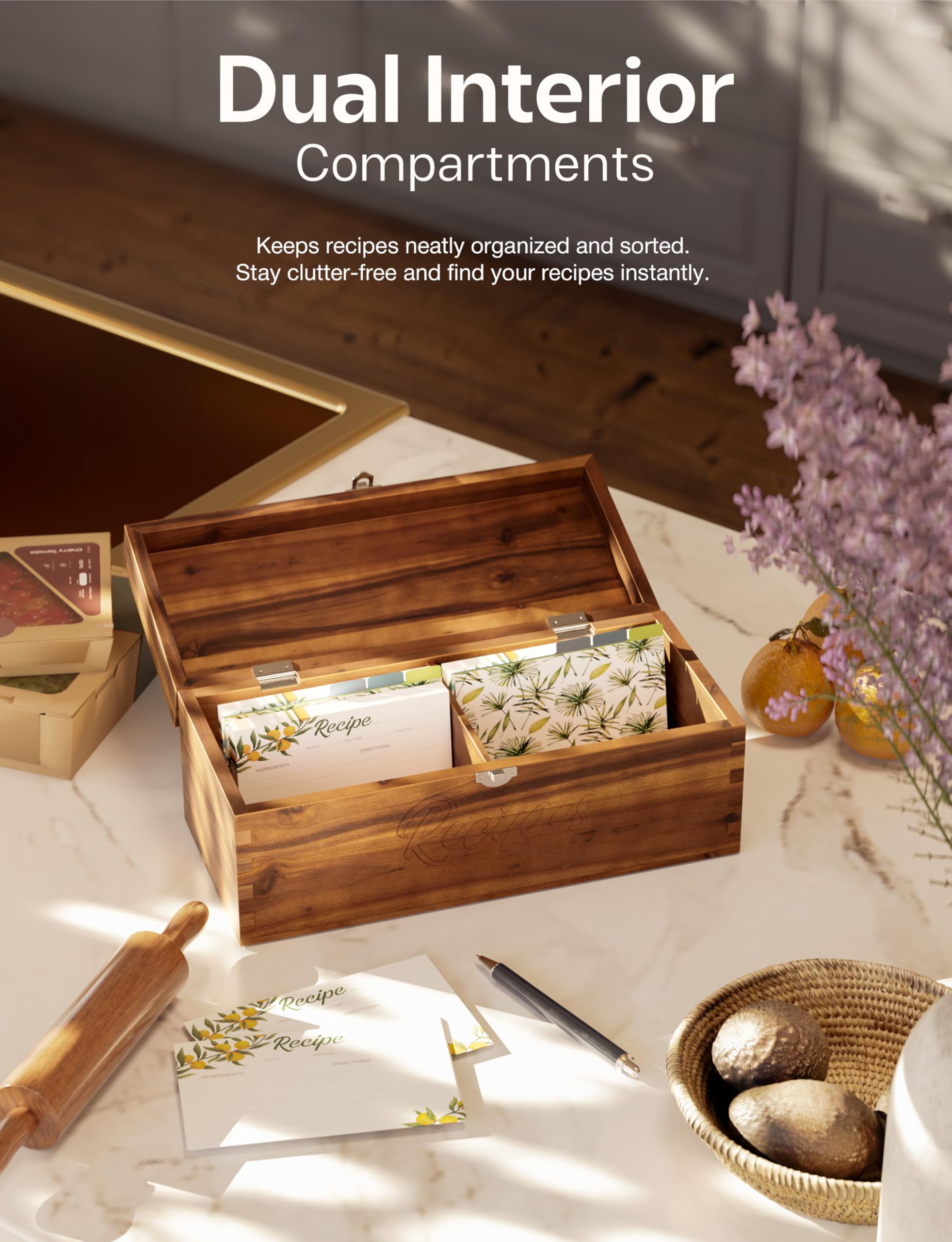 Tidita Acacia walnut finish highlights natural wood color and craftsmanship.