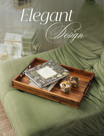 Tidita decorative wood tray adds rustic charm to living spaces
